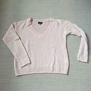 LINE Pink V-neck Cashmere Sweater